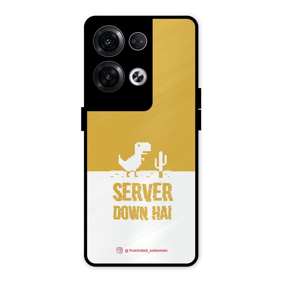 Server Down Hai Mustard Yellow Metal Back Case for Oppo Reno8 Pro 5G