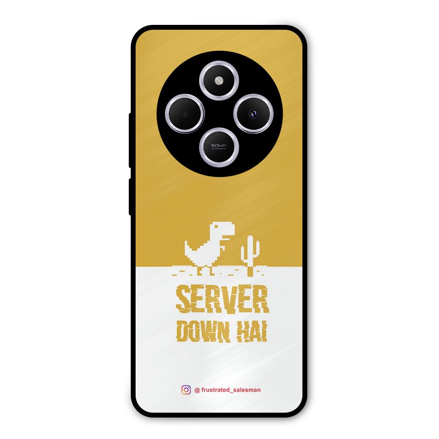 Server Down Hai Mustard Yellow Metal Back Case for Poco C75 5G