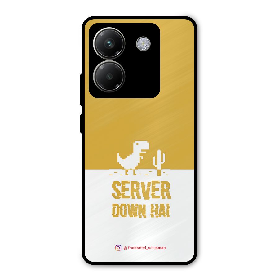 Server Down Hai Mustard Yellow Metal Back Case for Poco M7 Pro 5G