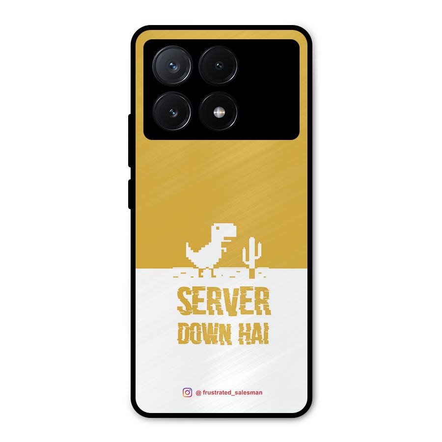 Server Down Hai Mustard Yellow Metal Back Case for Poco X6 Pro
