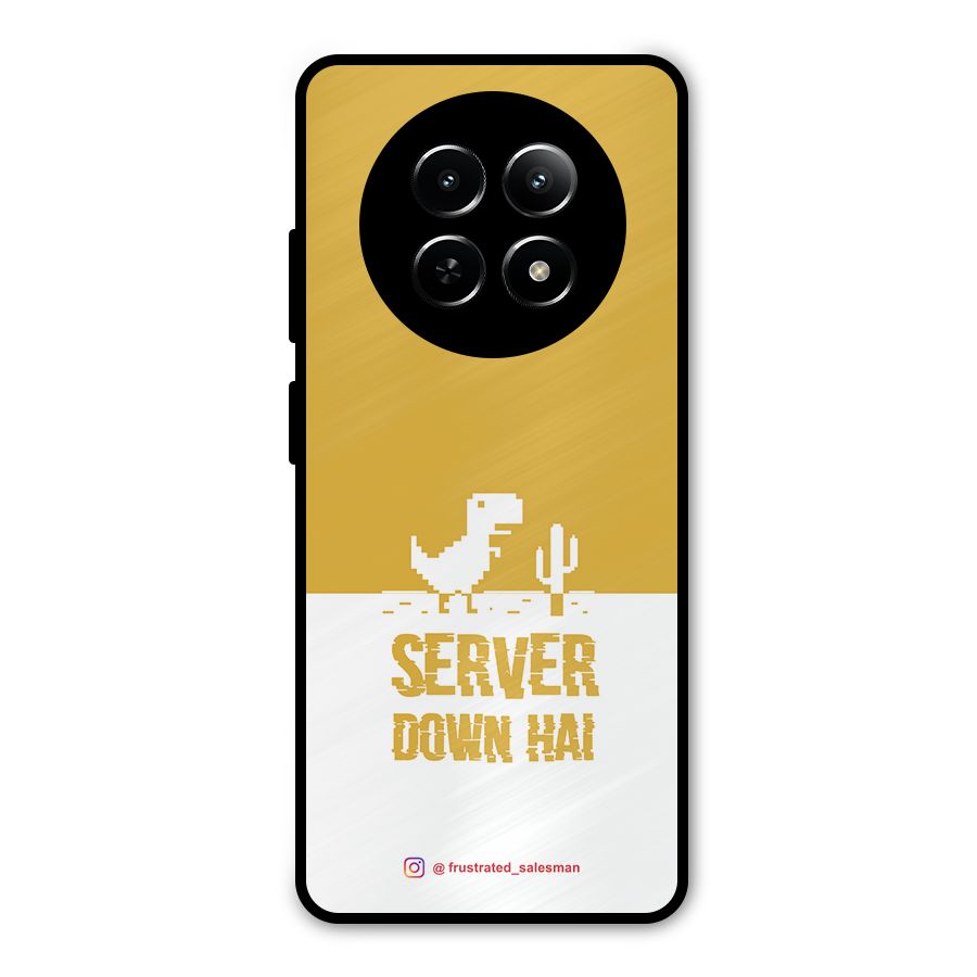 Server Down Hai Mustard Yellow Metal Back Case for Realme 12x 5G