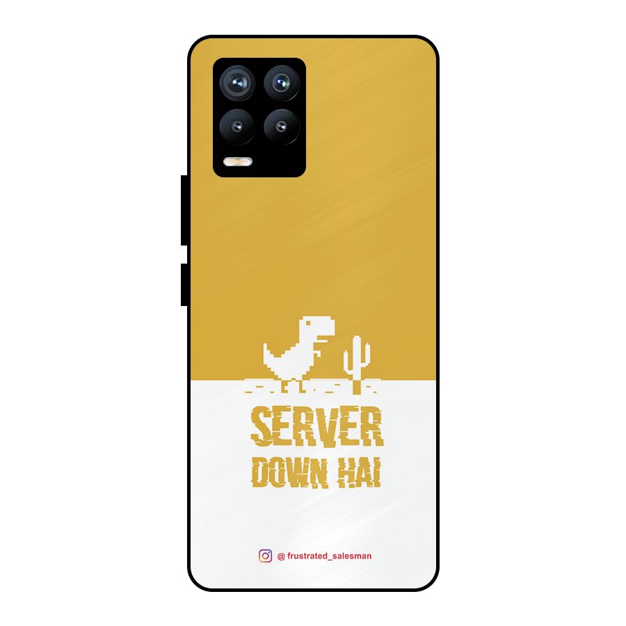Server Down Hai Mustard Yellow Metal Back Case for Realme 8