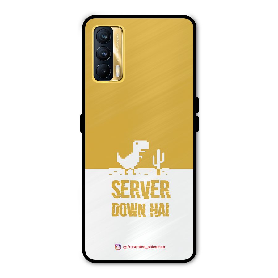 Server Down Hai Mustard Yellow Metal Back Case for Realme X7