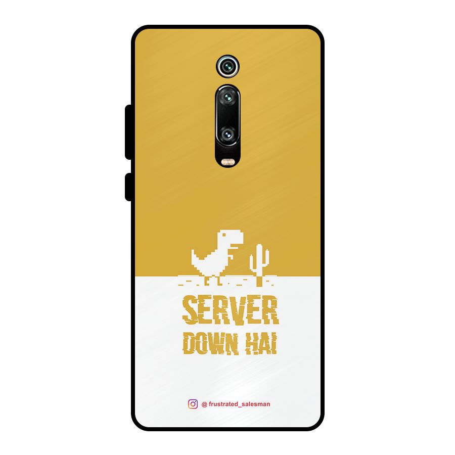 Server Down Hai Mustard Yellow Metal Back Case for Redmi K20 Pro