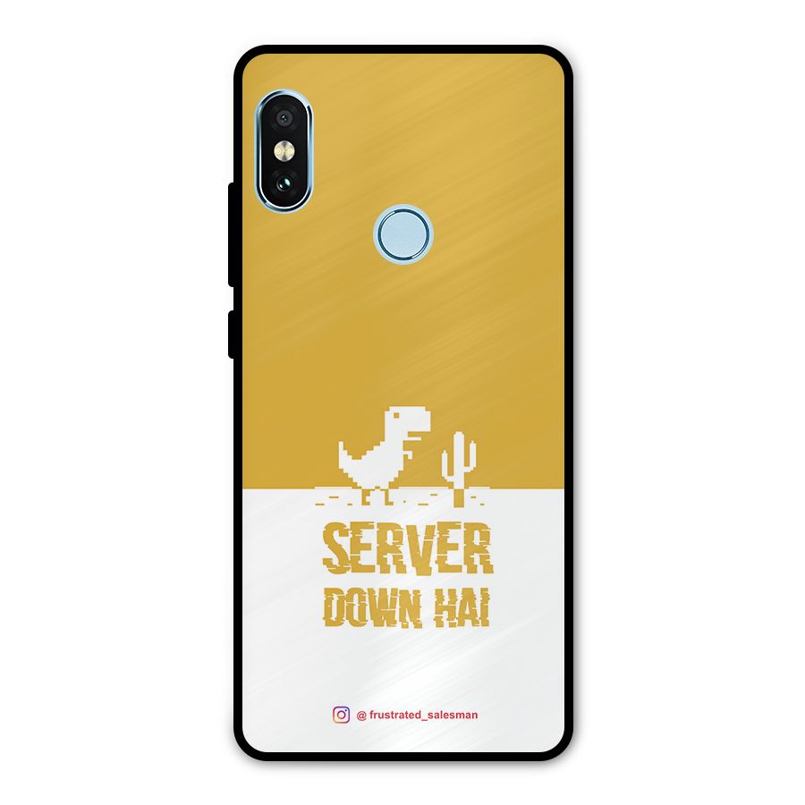 Server Down Hai Mustard Yellow Metal Back Case for Redmi Note 5 Pro