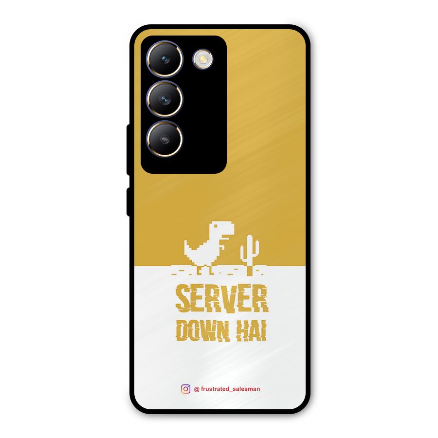 Server Down Hai Mustard Yellow Metal Back Case for Vivo T3 5G