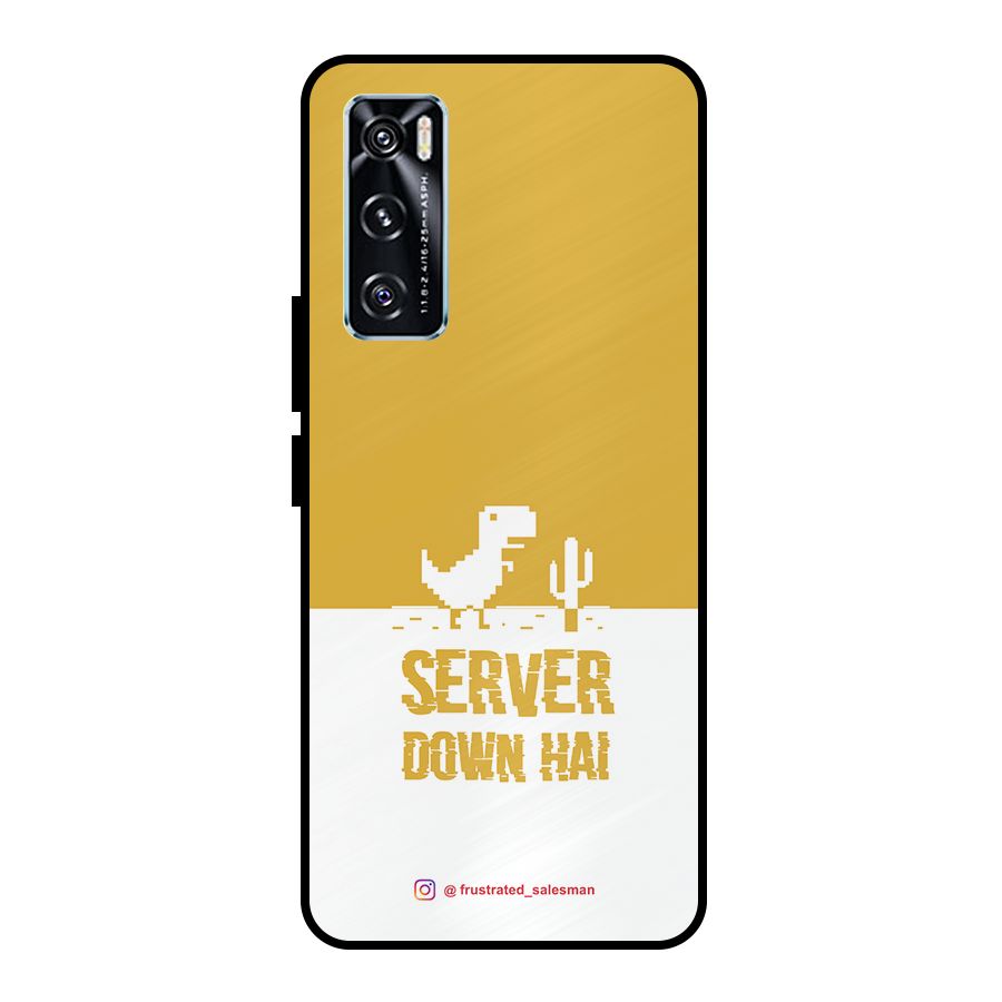 Server Down Hai Mustard Yellow Metal Back Case for Vivo V20 SE