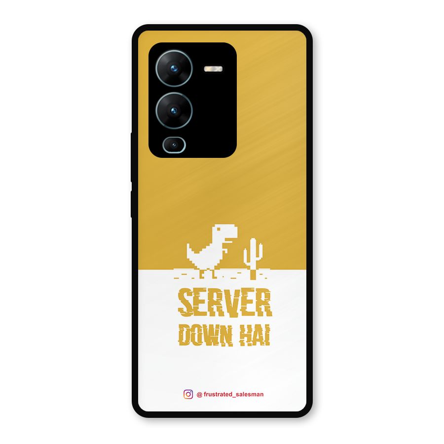 Server Down Hai Mustard Yellow Metal Back Case for Vivo V25 Pro