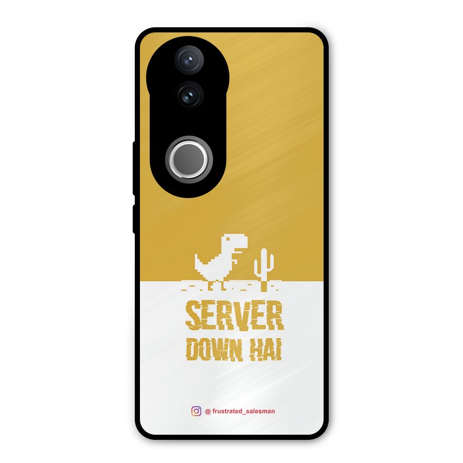Server Down Hai Mustard Yellow Metal Back Case for Vivo V50e