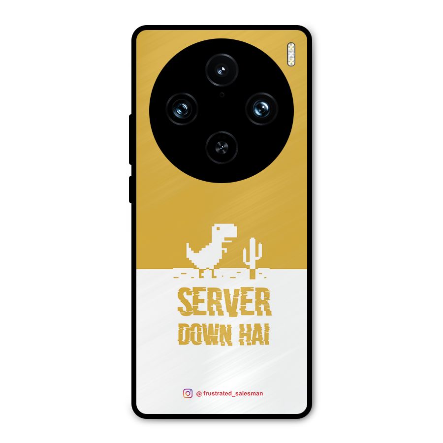 Server Down Hai Mustard Yellow Metal Back Case for Vivo X100 Pro
