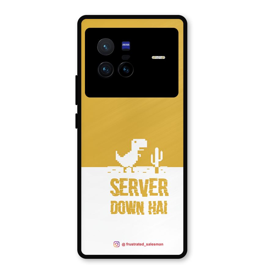Server Down Hai Mustard Yellow Metal Back Case for Vivo X80