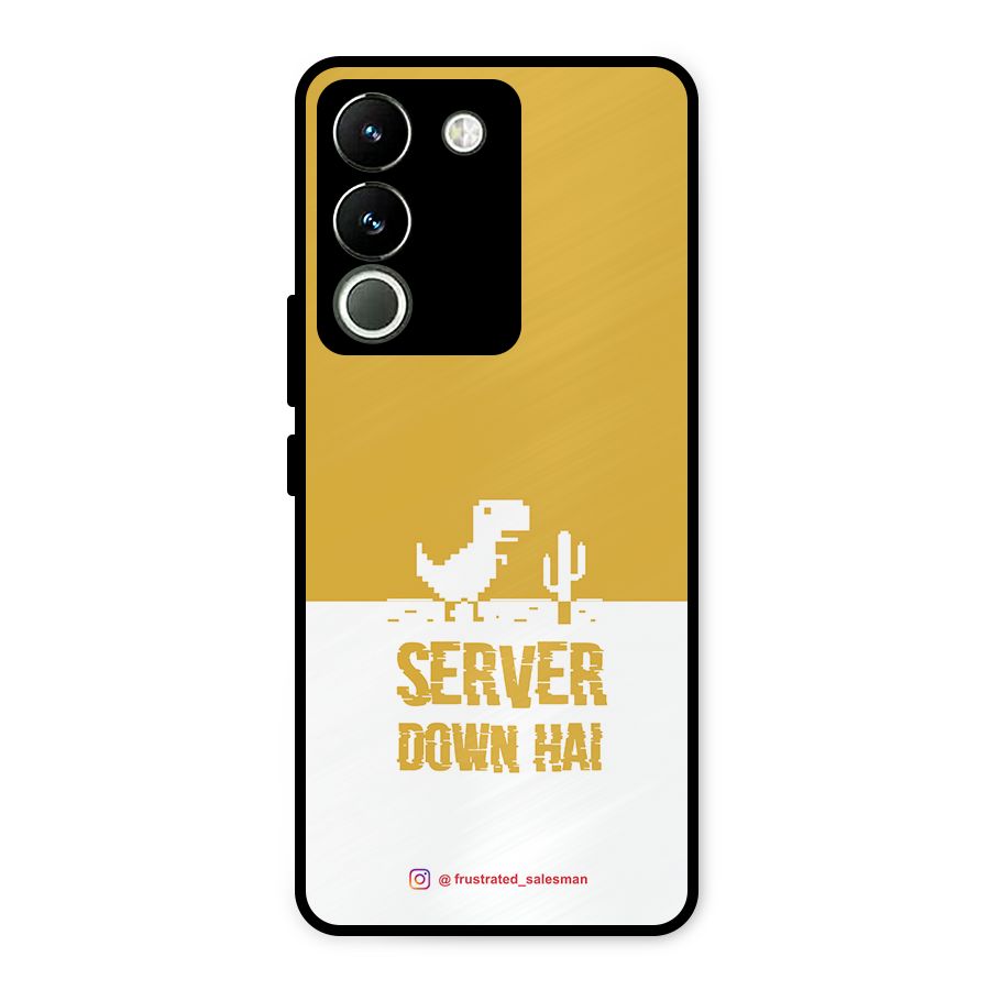Server Down Hai Mustard Yellow Metal Back Case for Vivo Y200