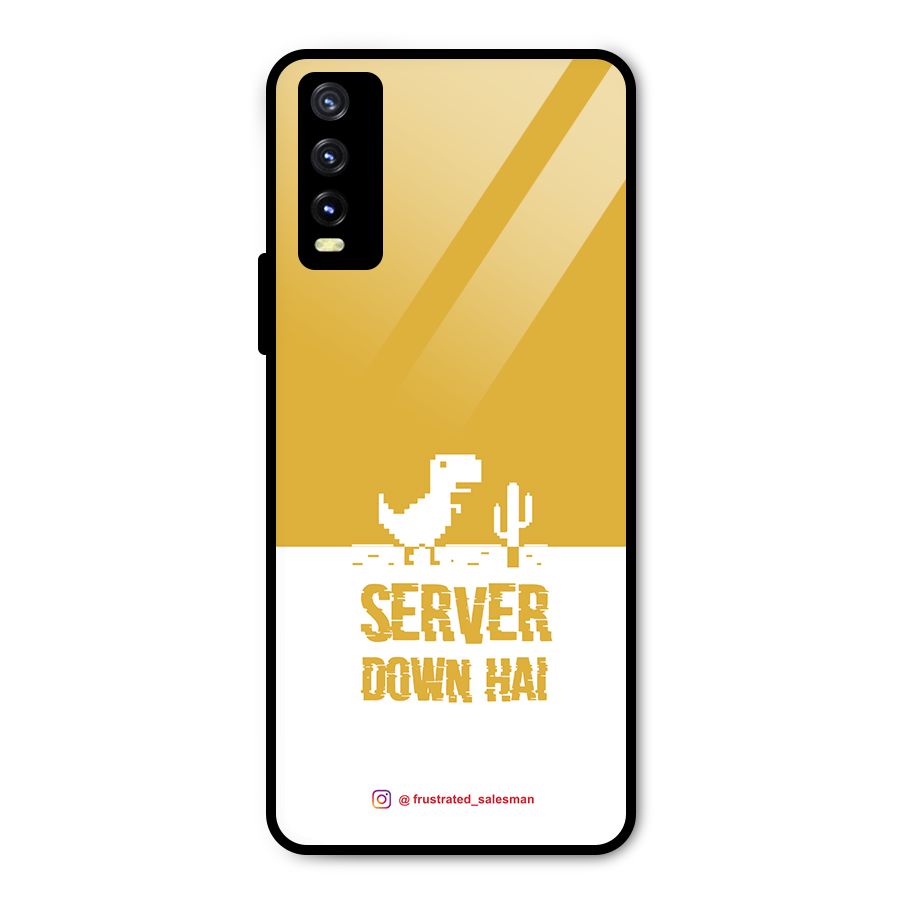 Server Down Hai Mustard Yellow Metal Back Case for Vivo Y20g