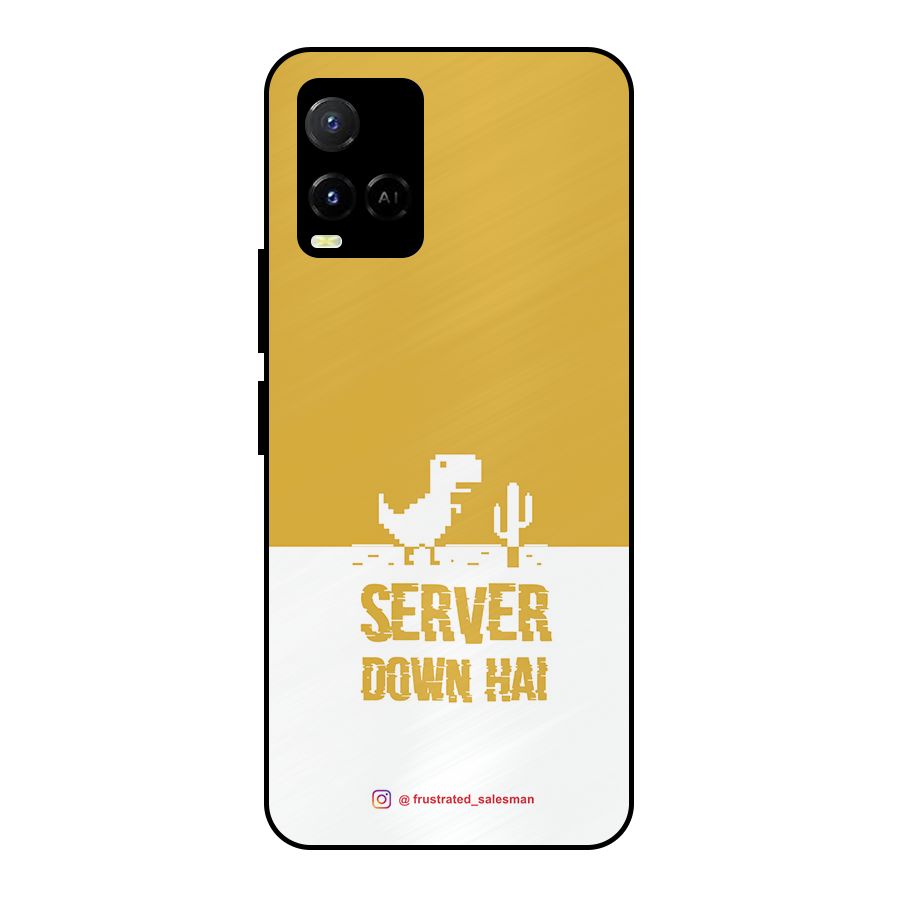 Server Down Hai Mustard Yellow Metal Back Case for Vivo Y21T