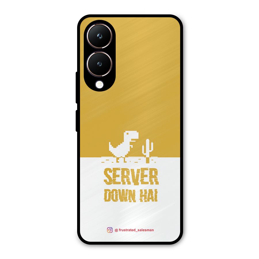 Server Down Hai Mustard Yellow Metal Back Case for Vivo Y28