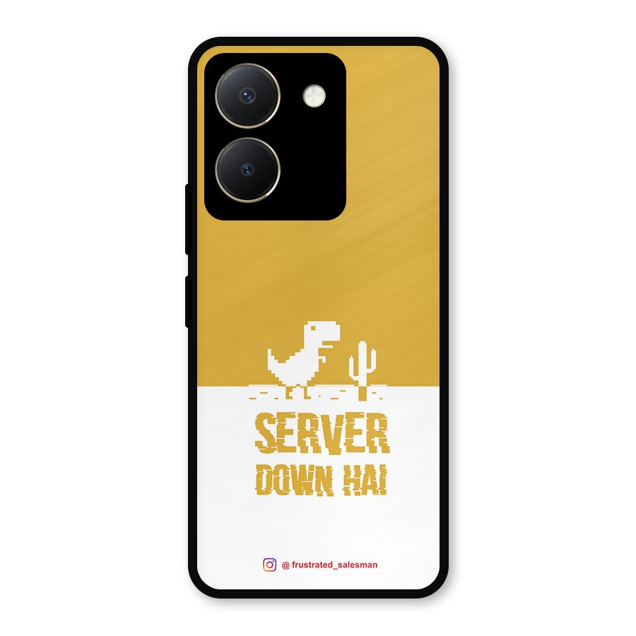 Server Down Hai Mustard Yellow Metal Back Case for Vivo Y36