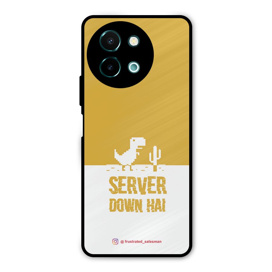 Server Down Hai Mustard Yellow Metal Back Case for Vivo Y58