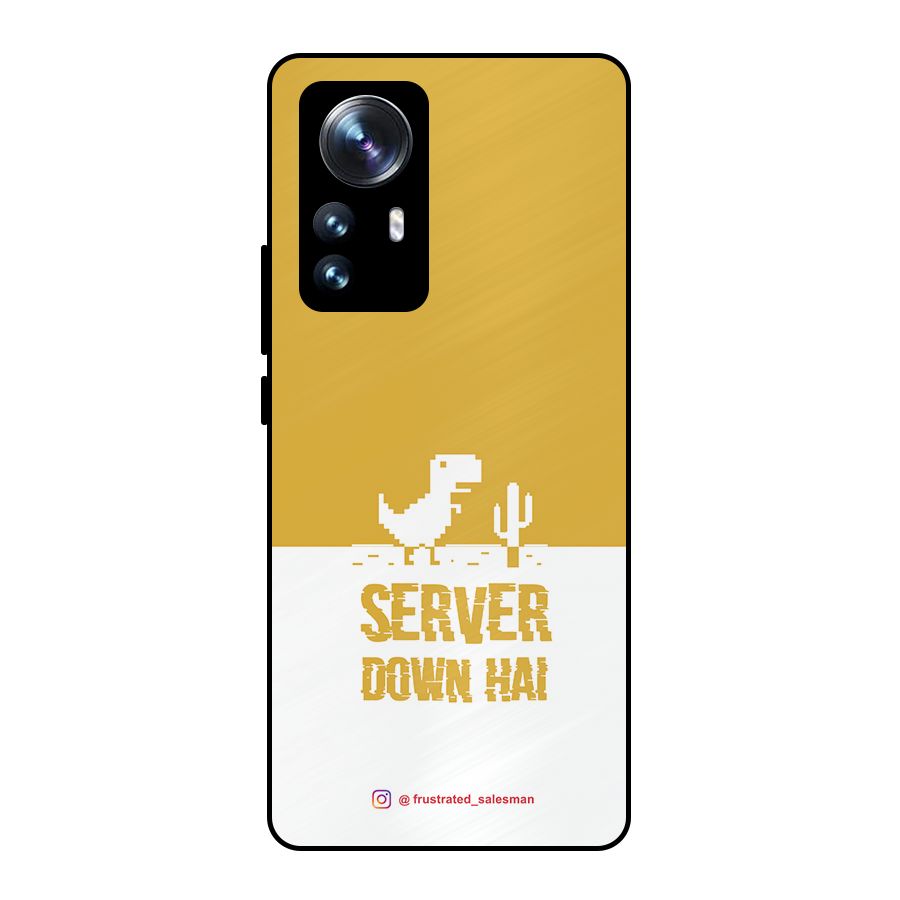 Server Down Hai Mustard Yellow Metal Back Case for Xiaomi 12 Pro