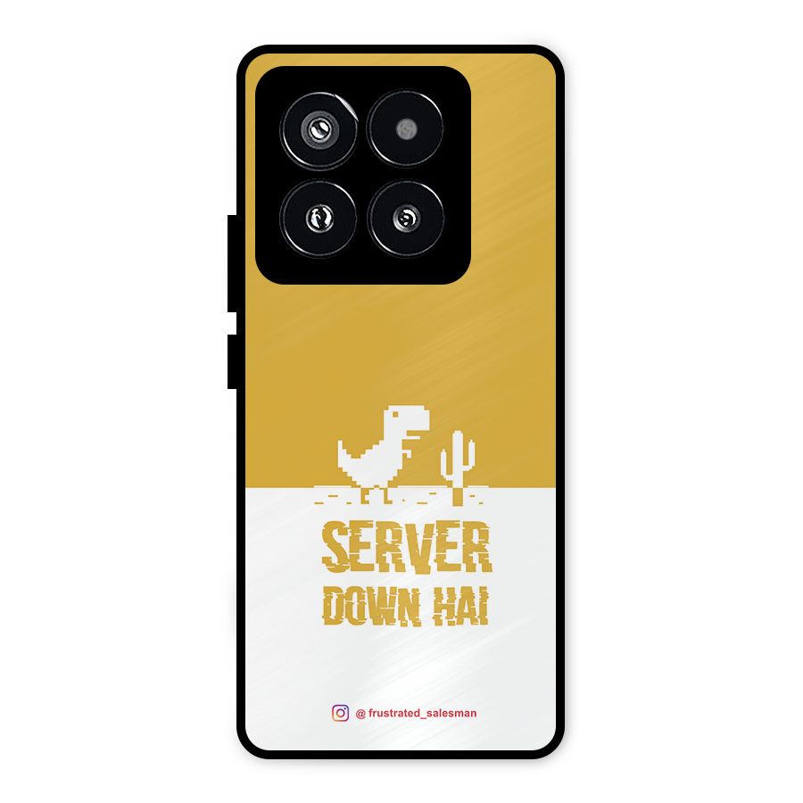 Server Down Hai Mustard Yellow Metal Back Case for Xiaomi 14 Pro