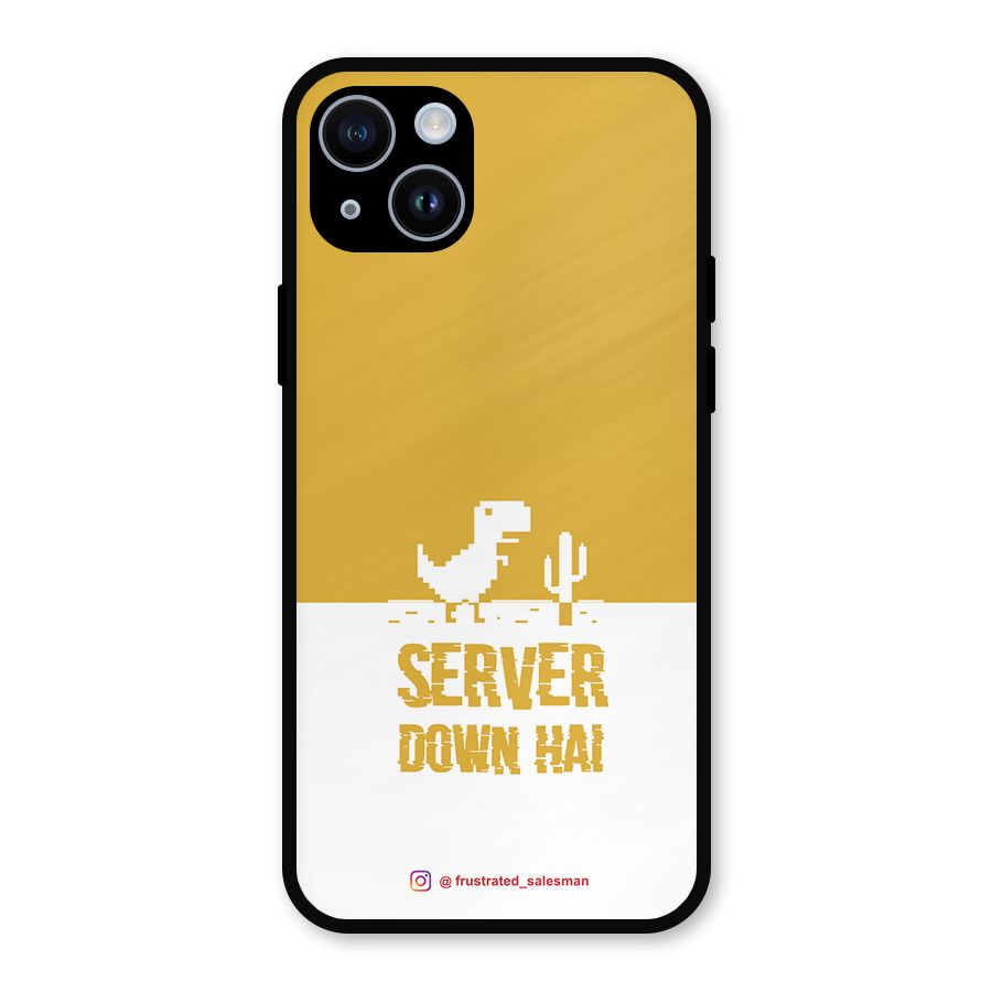 Server Down Hai Mustard Yellow Metal Back Case for iPhone 14