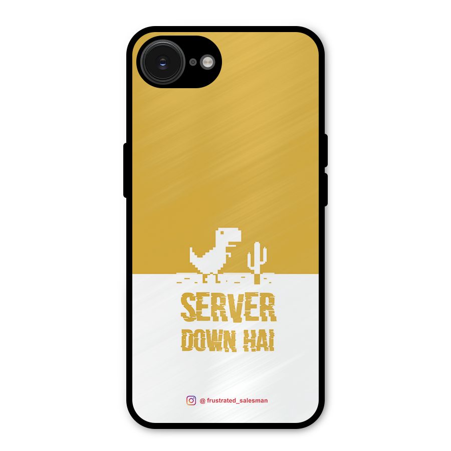 Server Down Hai Mustard Yellow Metal Back Case for iPhone 16e