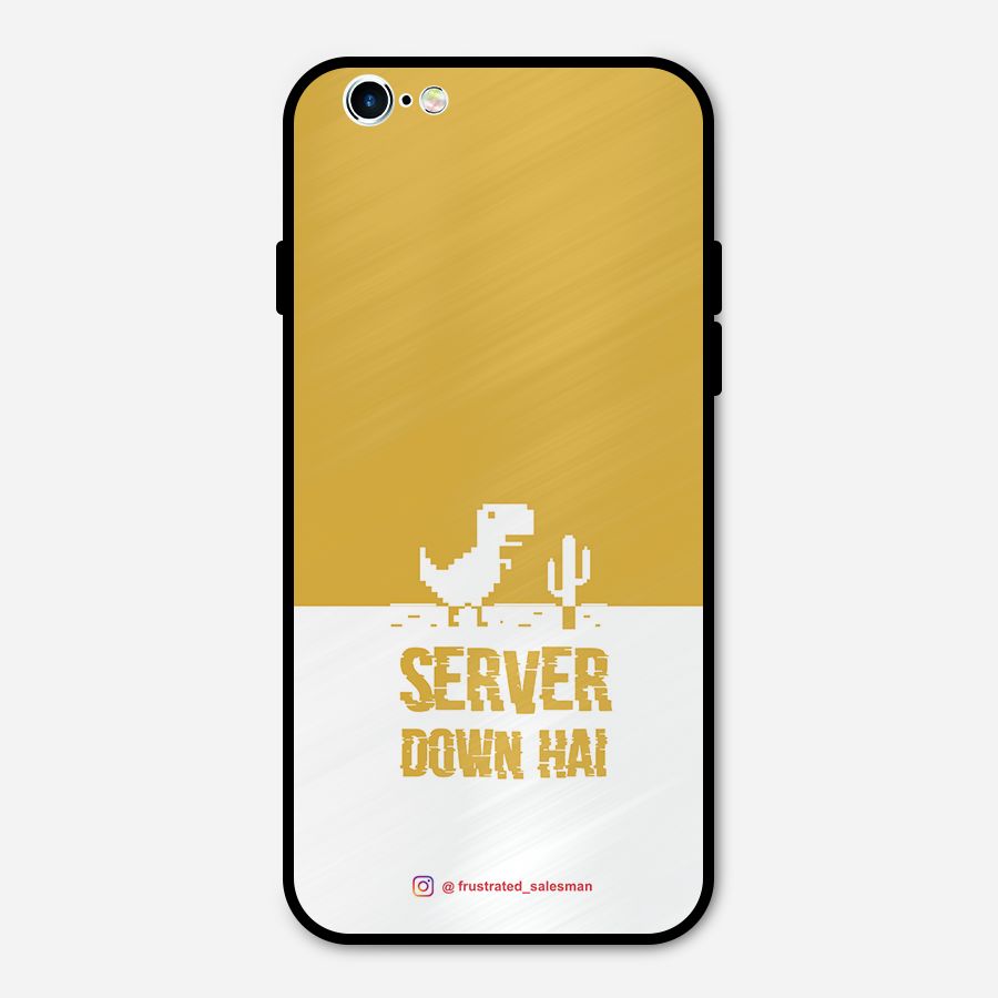 Server Down Hai Mustard Yellow Metal Back Case for iPhone 6 6s