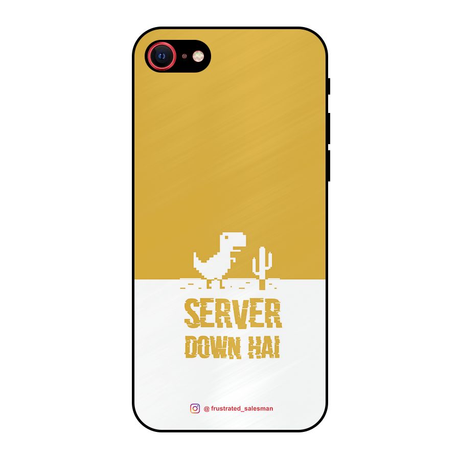 Server Down Hai Mustard Yellow Metal Back Case for iPhone 7