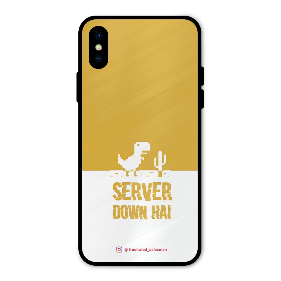 Server Down Hai Mustard Yellow Metal Back Case for iPhone XS