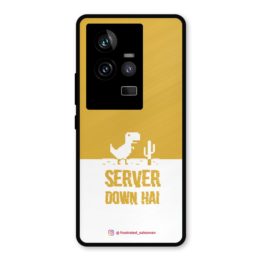 Server Down Hai Mustard Yellow Metal Back Case for iQOO 11 5G