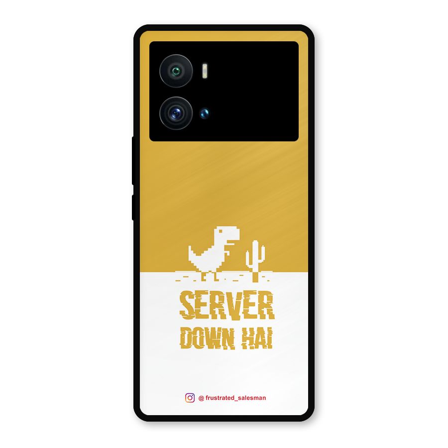 Server Down Hai Mustard Yellow Metal Back Case for iQOO 9 Pro