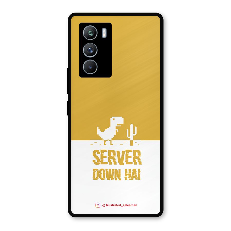 Server Down Hai Mustard Yellow Metal Back Case for iQOO 9 SE