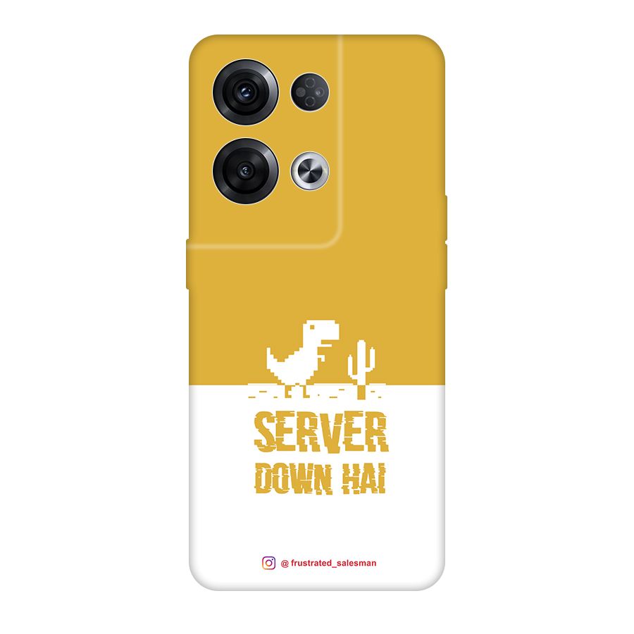 Server Down Hai Mustard Yellow Original Polycarbonate Back Case for Oppo Reno8 Pro 5G