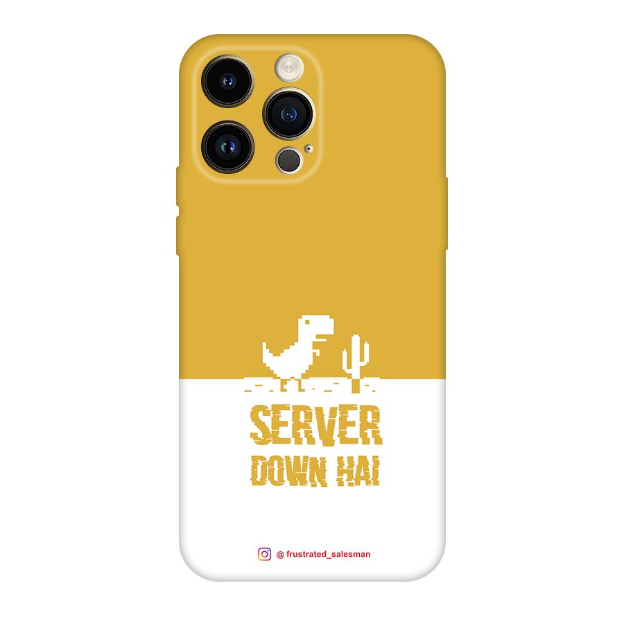 Server Down Hai Mustard Yellow Original Polycarbonate Back Case for iPhone 14 Pro Max