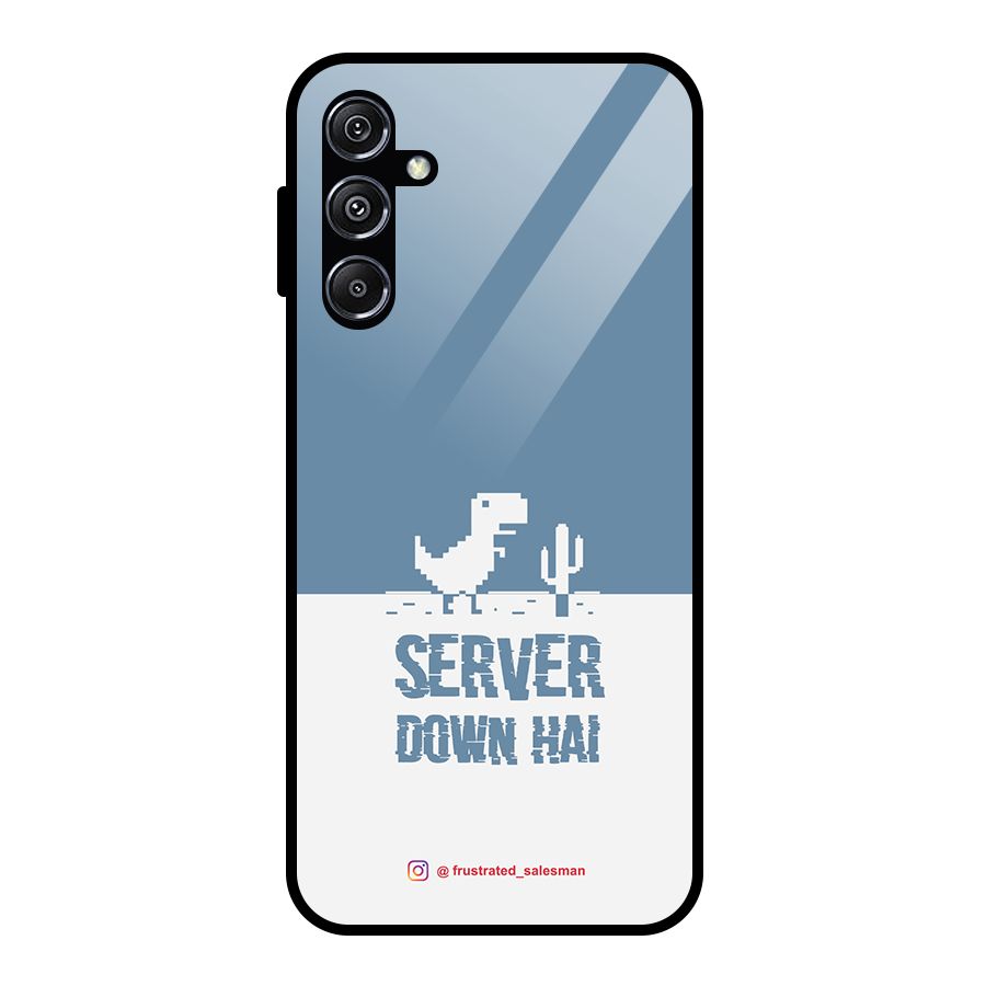 Server Down Hai SteelBlue Glass Back Case for Galaxy M34 5G