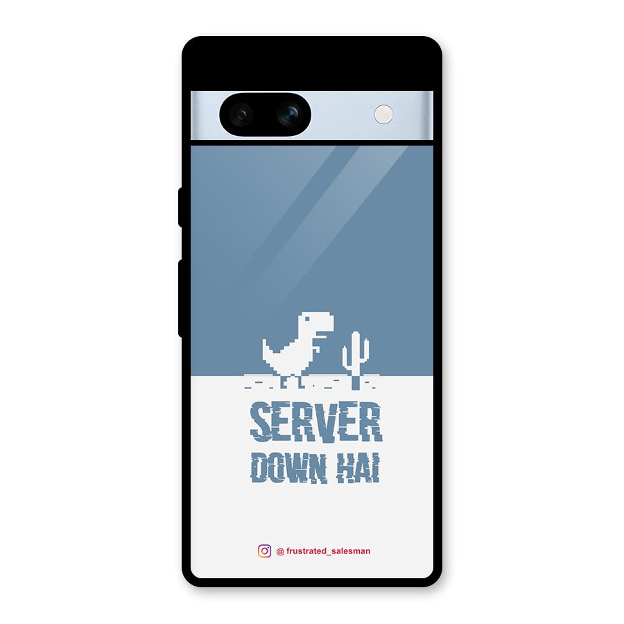 Server Down Hai SteelBlue Glass Back Case for Google Pixel 7a