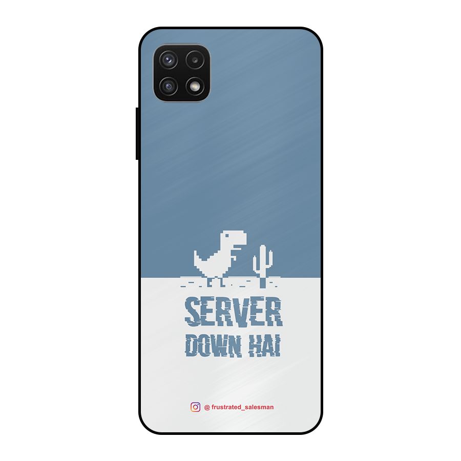 Server Down Hai SteelBlue Metal Back Case for Galaxy A22 5G