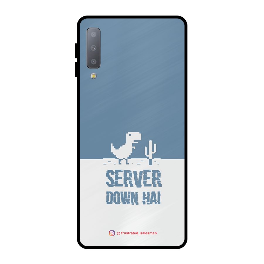 Server Down Hai SteelBlue Metal Back Case for Galaxy A7 (2018)