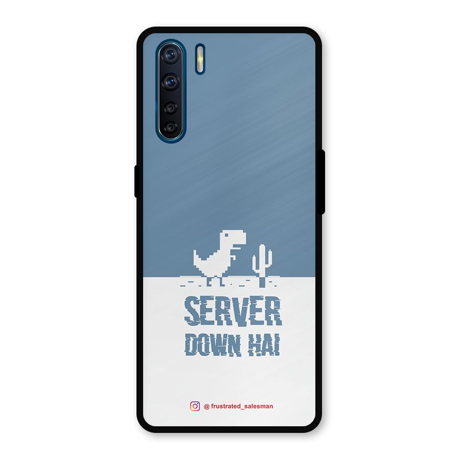 Server Down Hai SteelBlue Metal Back Case for Oppo F15