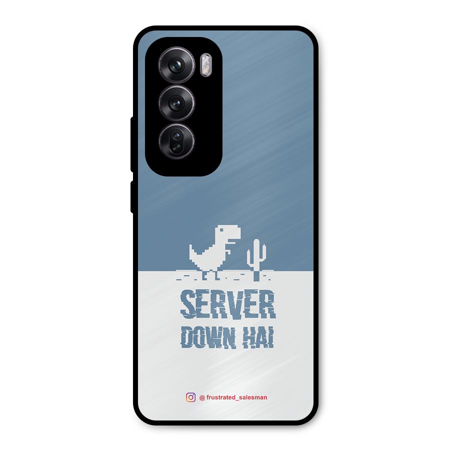 Server Down Hai SteelBlue Metal Back Case for Oppo Reno12 Pro