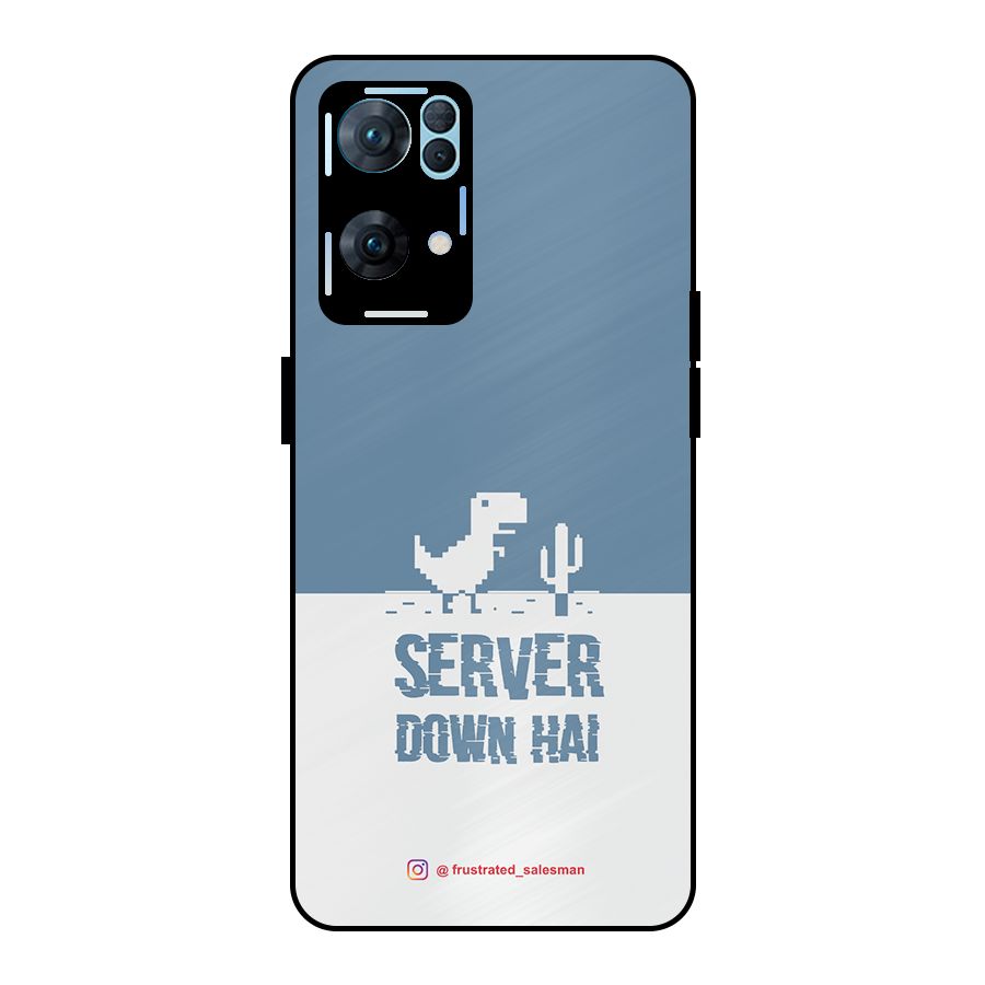 Server Down Hai SteelBlue Metal Back Case for Oppo Reno7 Pro 5G