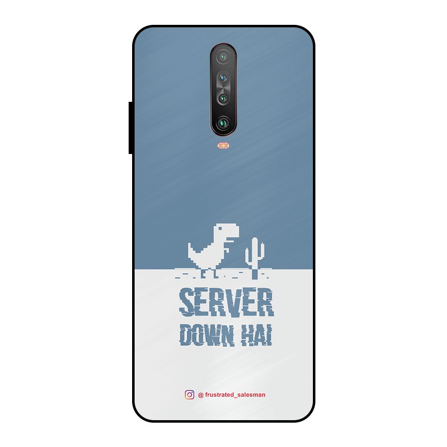 Server Down Hai SteelBlue Metal Back Case for Poco X2