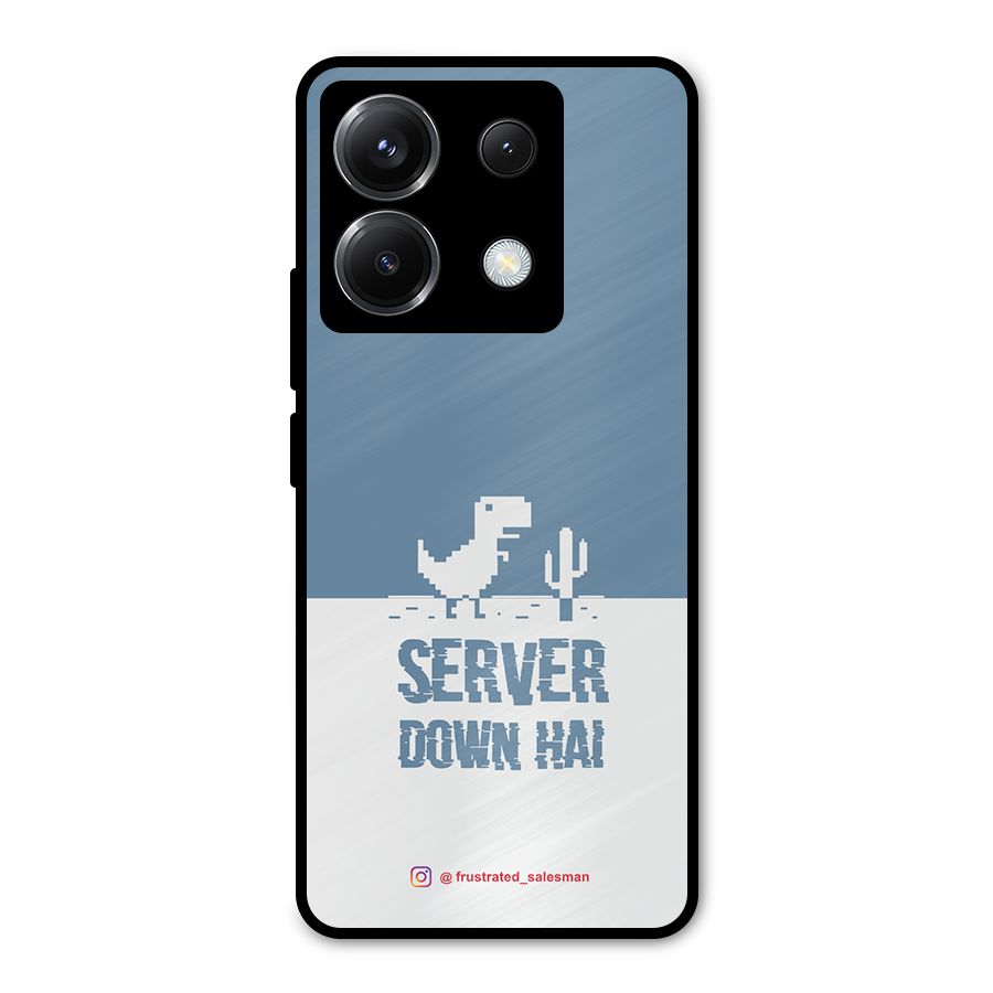Server Down Hai SteelBlue Metal Back Case for Poco X6