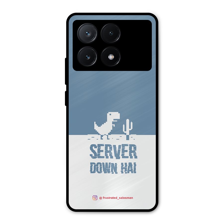 Server Down Hai SteelBlue Metal Back Case for Poco X6 Pro