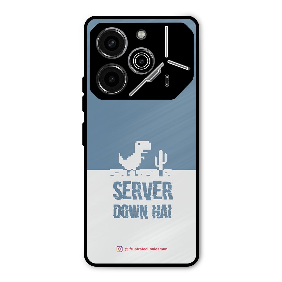 Server Down Hai SteelBlue Metal Back Case for Tecno Pova 6 Pro