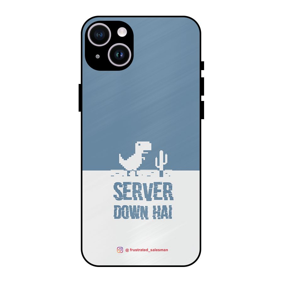Server Down Hai SteelBlue Metal Back Case for iPhone 14 Plus