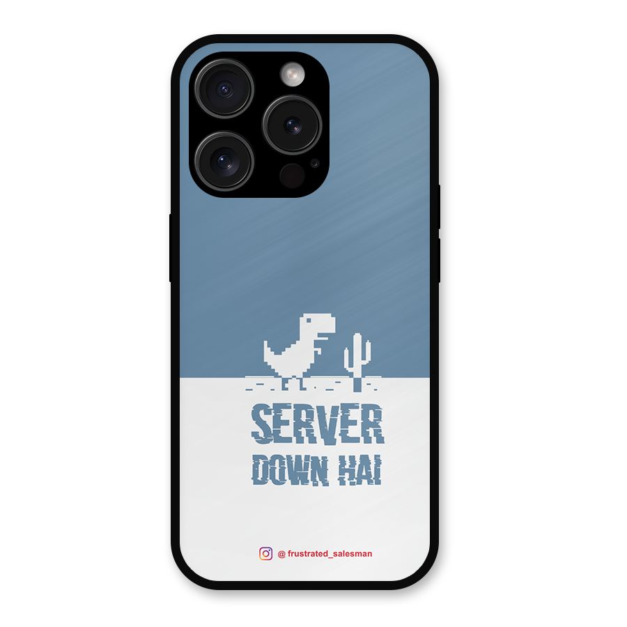 Server Down Hai SteelBlue Metal Back Case for iPhone 15 Pro