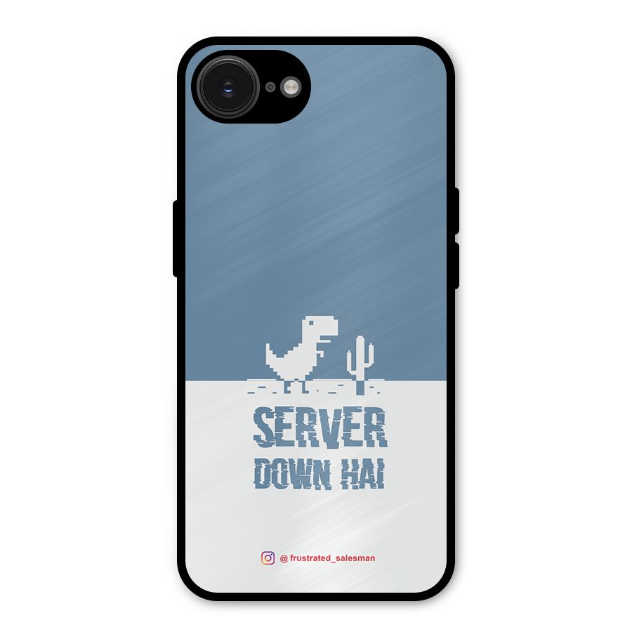 Server Down Hai SteelBlue Metal Back Case for iPhone 16e