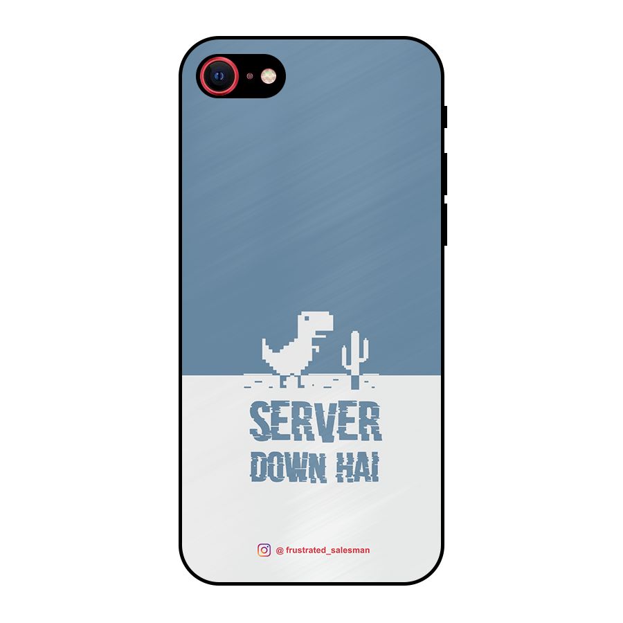 Server Down Hai SteelBlue Metal Back Case for iPhone 8