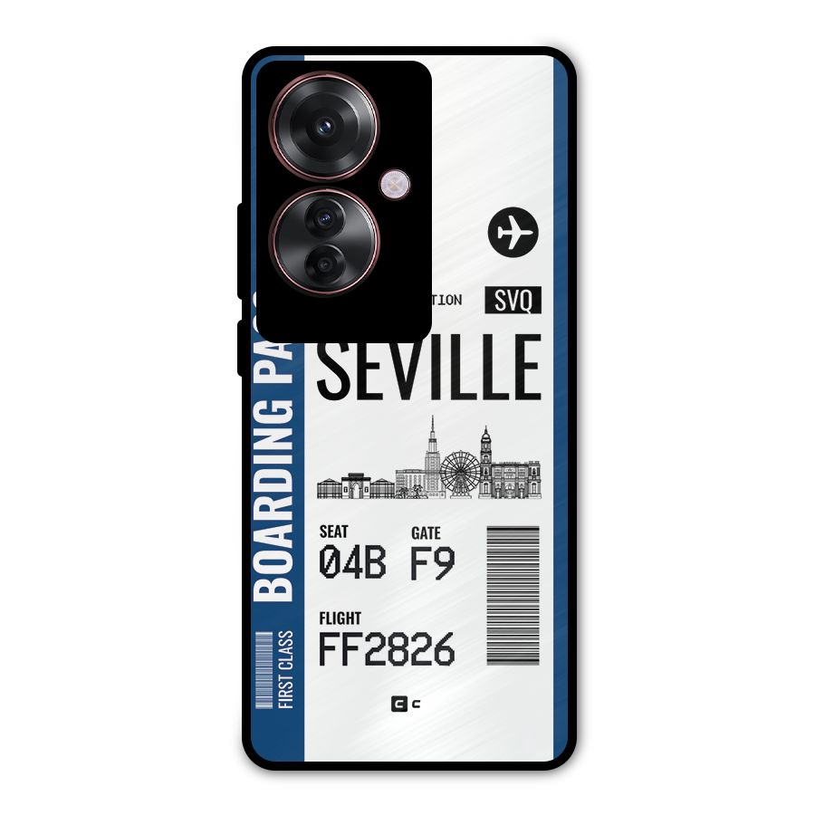 Seville Boarding Pass Metal Back Case for Oppo F25 Pro