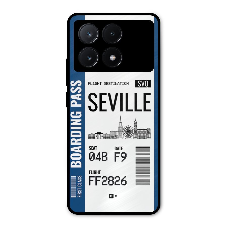 Seville Boarding Pass Metal Back Case for Poco X6 Pro
